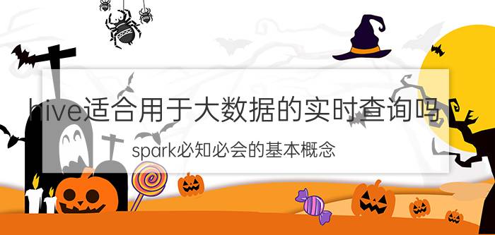 hive适合用于大数据的实时查询吗 spark必知必会的基本概念？